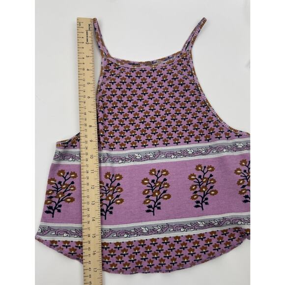 Anthropologie Free People Petra Colorful floral Stretch Lounge tank Size Medium - Picture 3 of 8